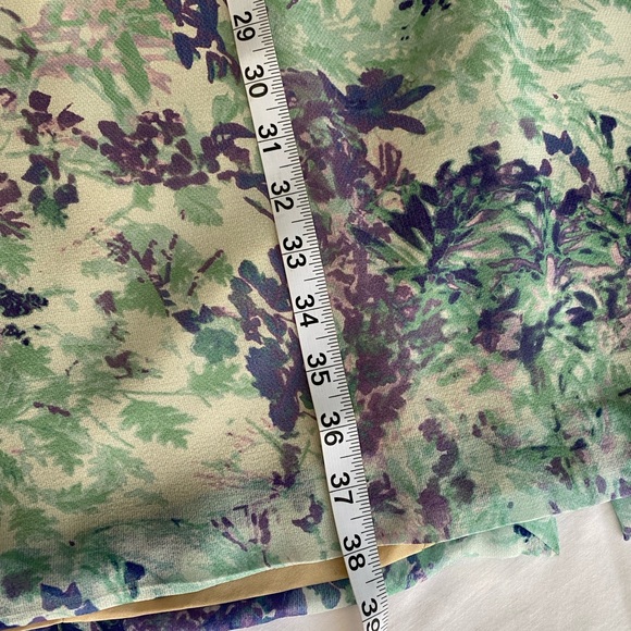 SHANGHAI TANG Green/Purple Floral 100% Silk Crepe Mini Sheath Dress SZ 8 - Picture 13 of 13